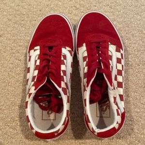 Vans old Skool red checked vans size 7